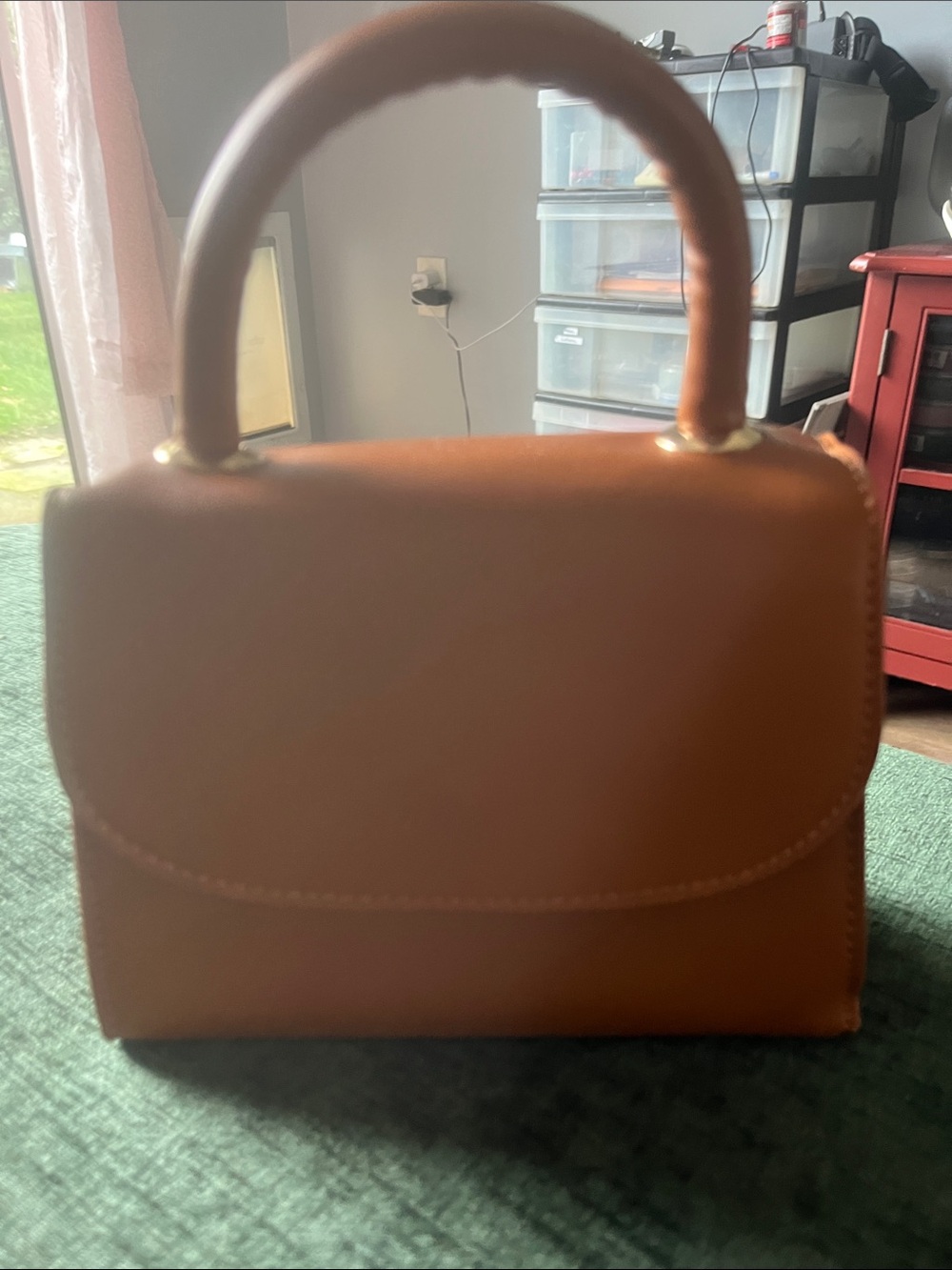 Classic Structured Top-Handle Bag in Brown